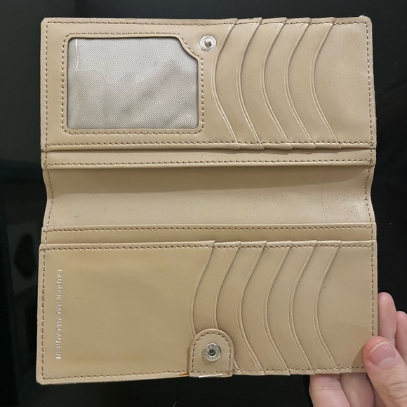 Ralph Lauren RLL Pink Leather and Tan Interior Wallet Checkbook Clutch Organizer - Picture 3 of 5